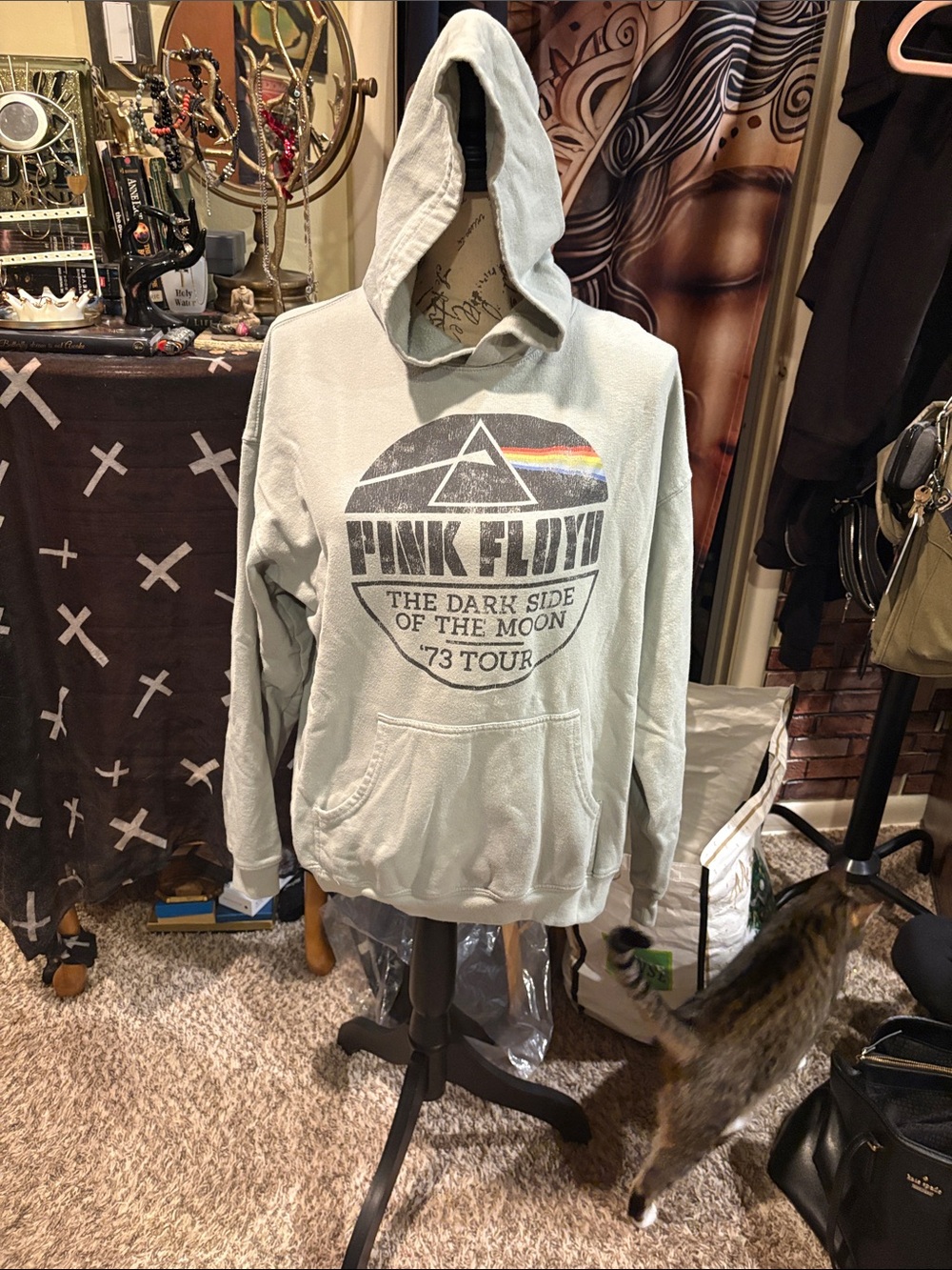Pink Floyd Light Gray Hoodie with Prism Logo